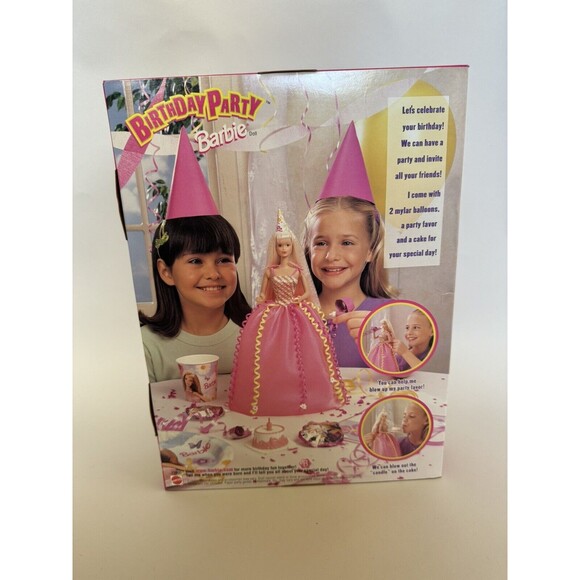 1998 Birthday Party Barbie Doll Blow up Balloons Birthday Cake Blonde New 22905 - Picture 6 of 6